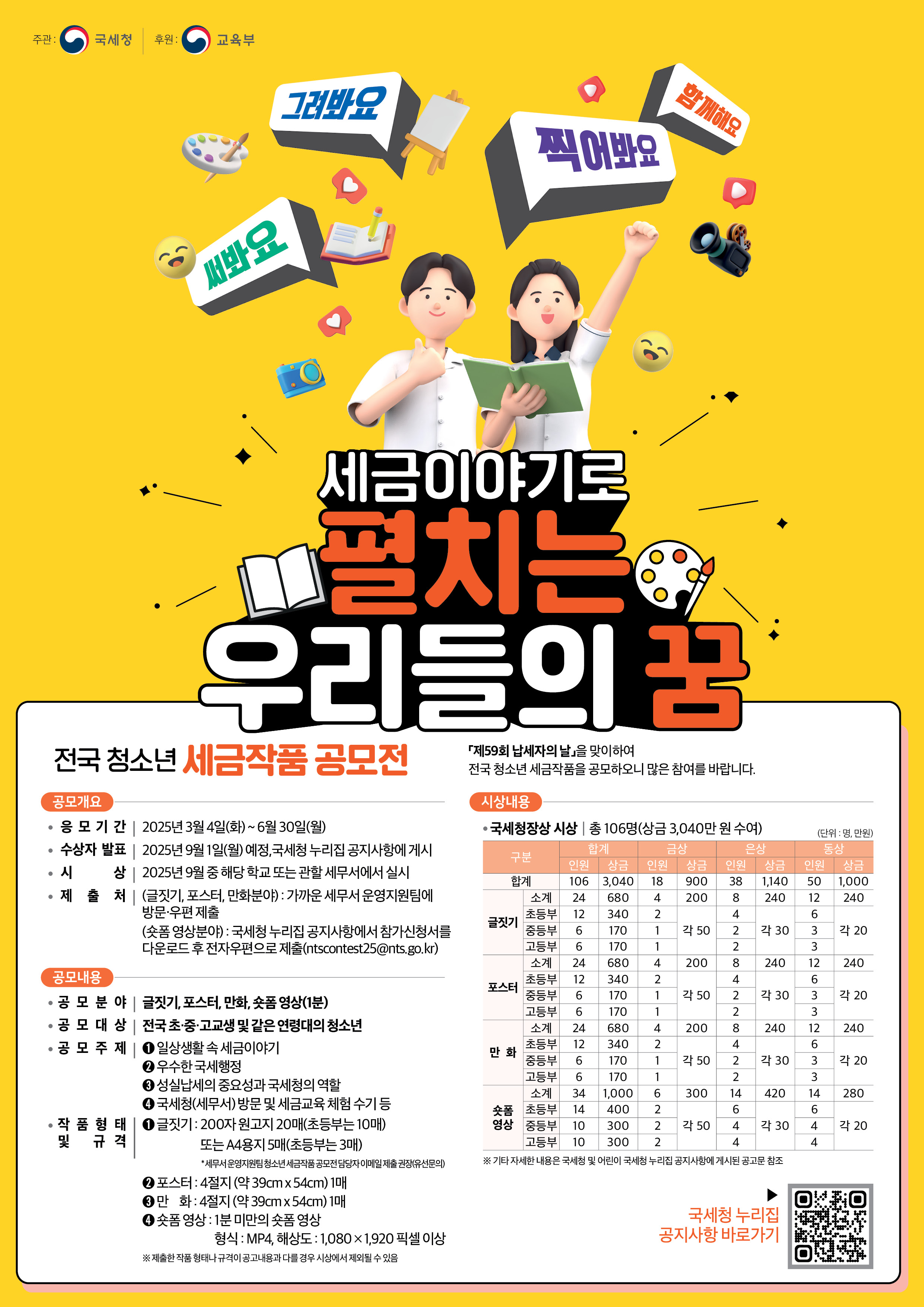 2025 국세청 청소년 세금작품 공모전