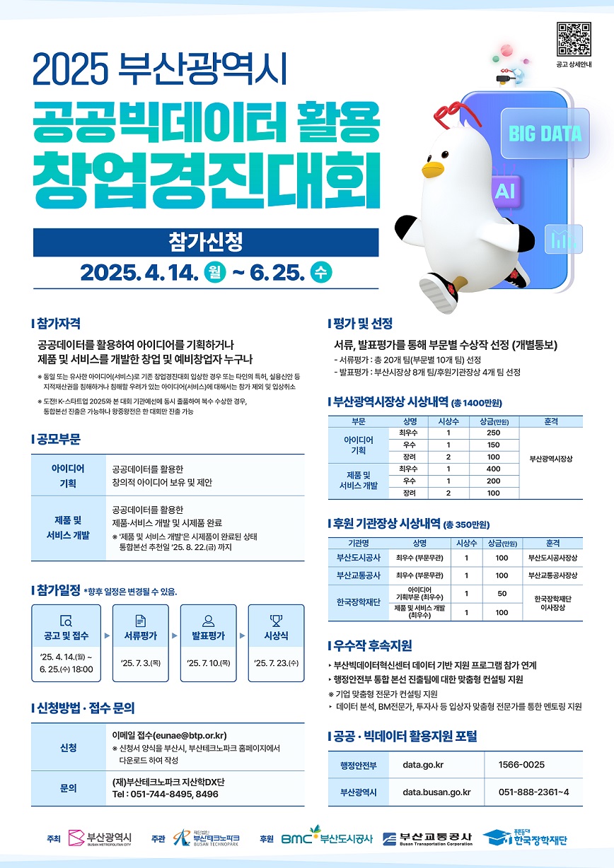 2025년 부산광역시 공공빅데이터 활용 창업경진대회