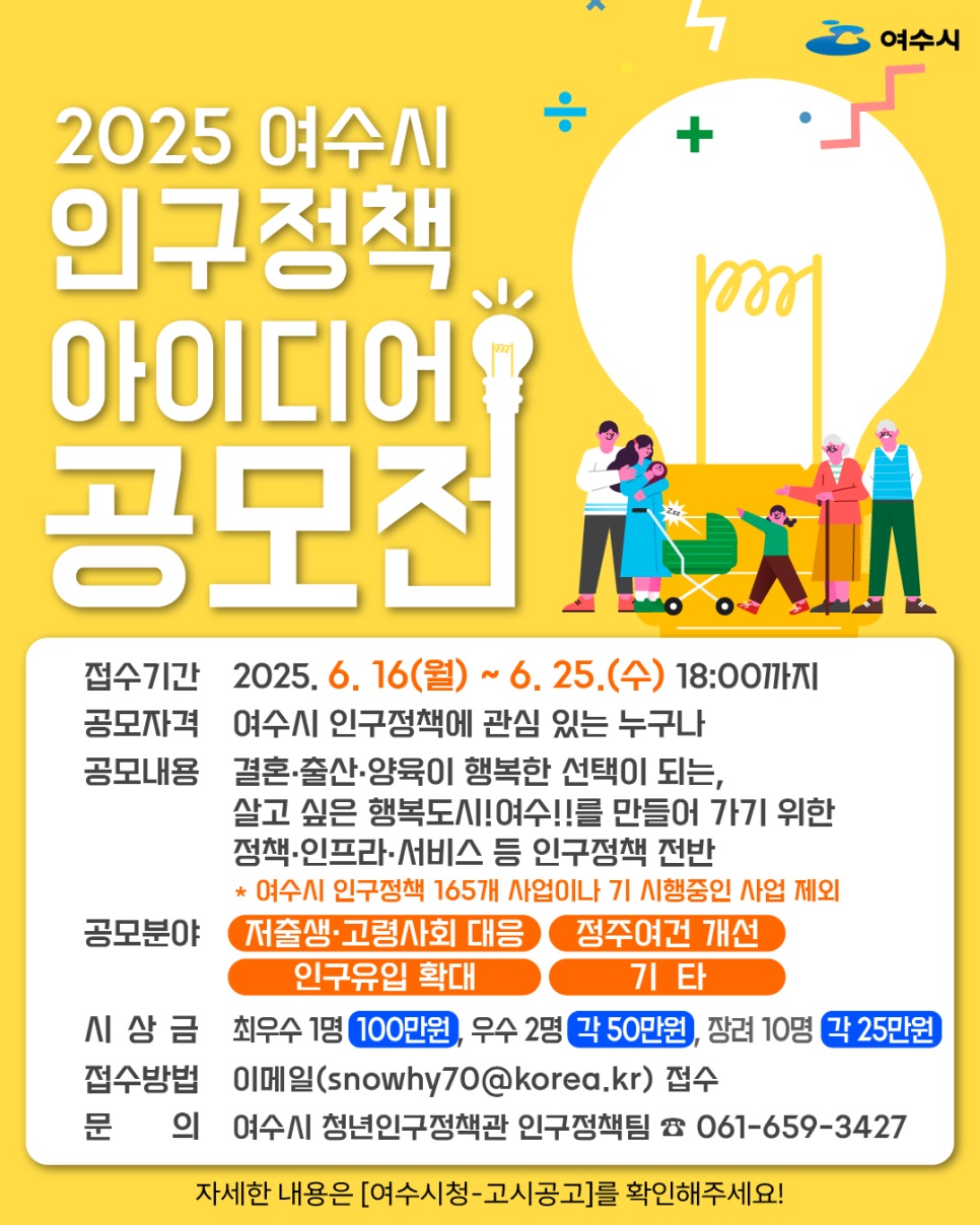 2025 여수시 인구정책 아이디어 공모전