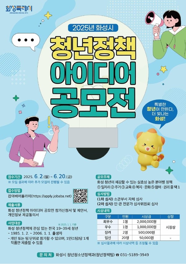 2025년 화성시 청년정책 아이디어 공모전 