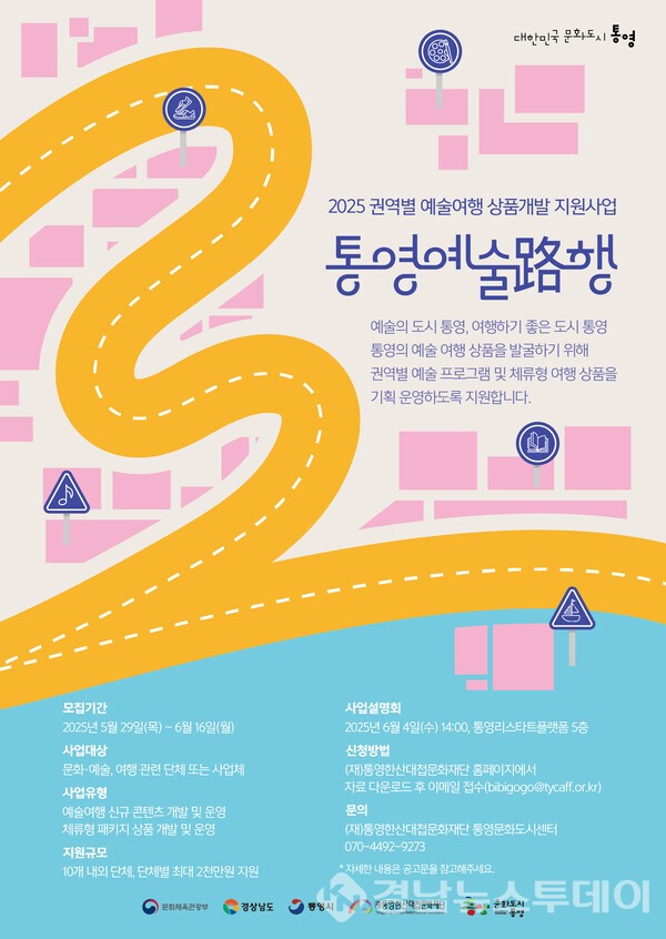 2025 권역별 예술여행 상품개발 지원사업‘통영예술路행 ’공모