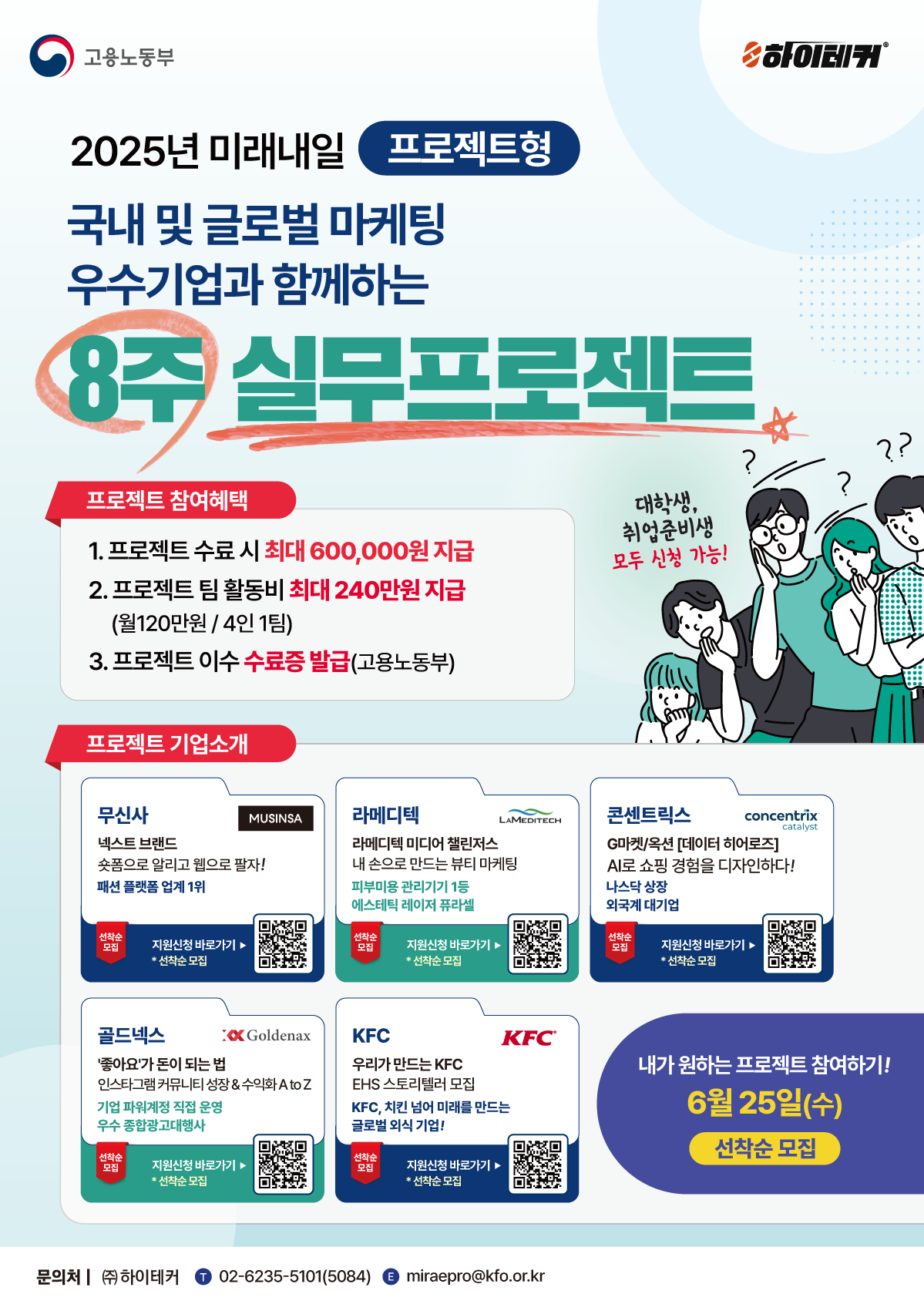 [프로젝트형 미래내일 일경험 지원 사업] 참여자 모집					