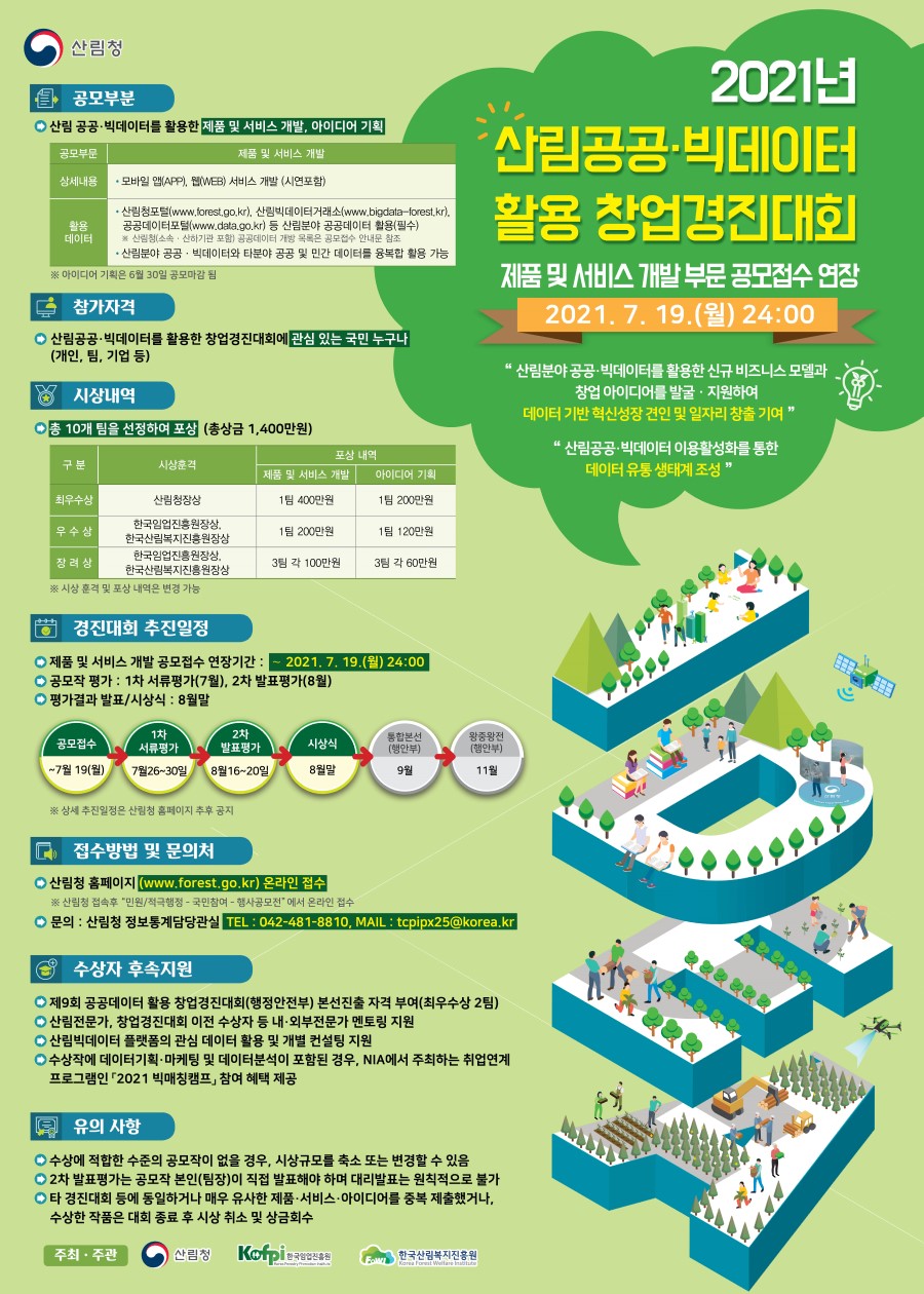 2021년 산림공공·빅데이터 활용 창업경진대회 (기간연장)