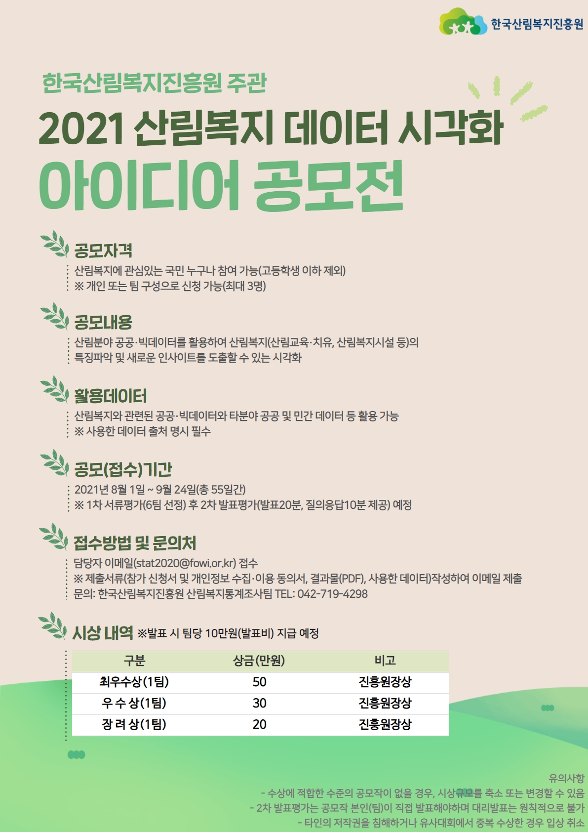 2021 산림복지 데이터 시각화 아이디어 공모전