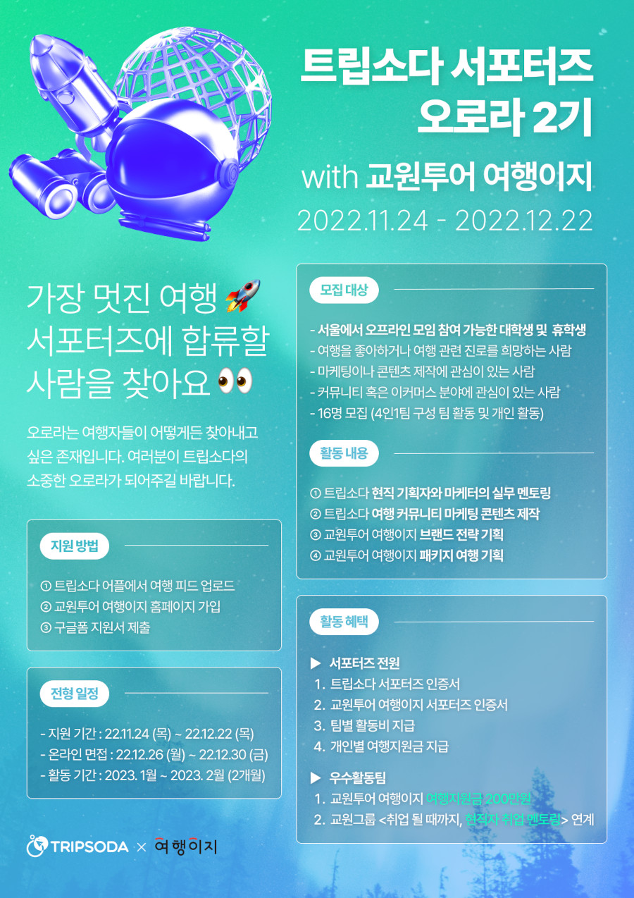 트립소다 서포터즈 오로라 2기 모집