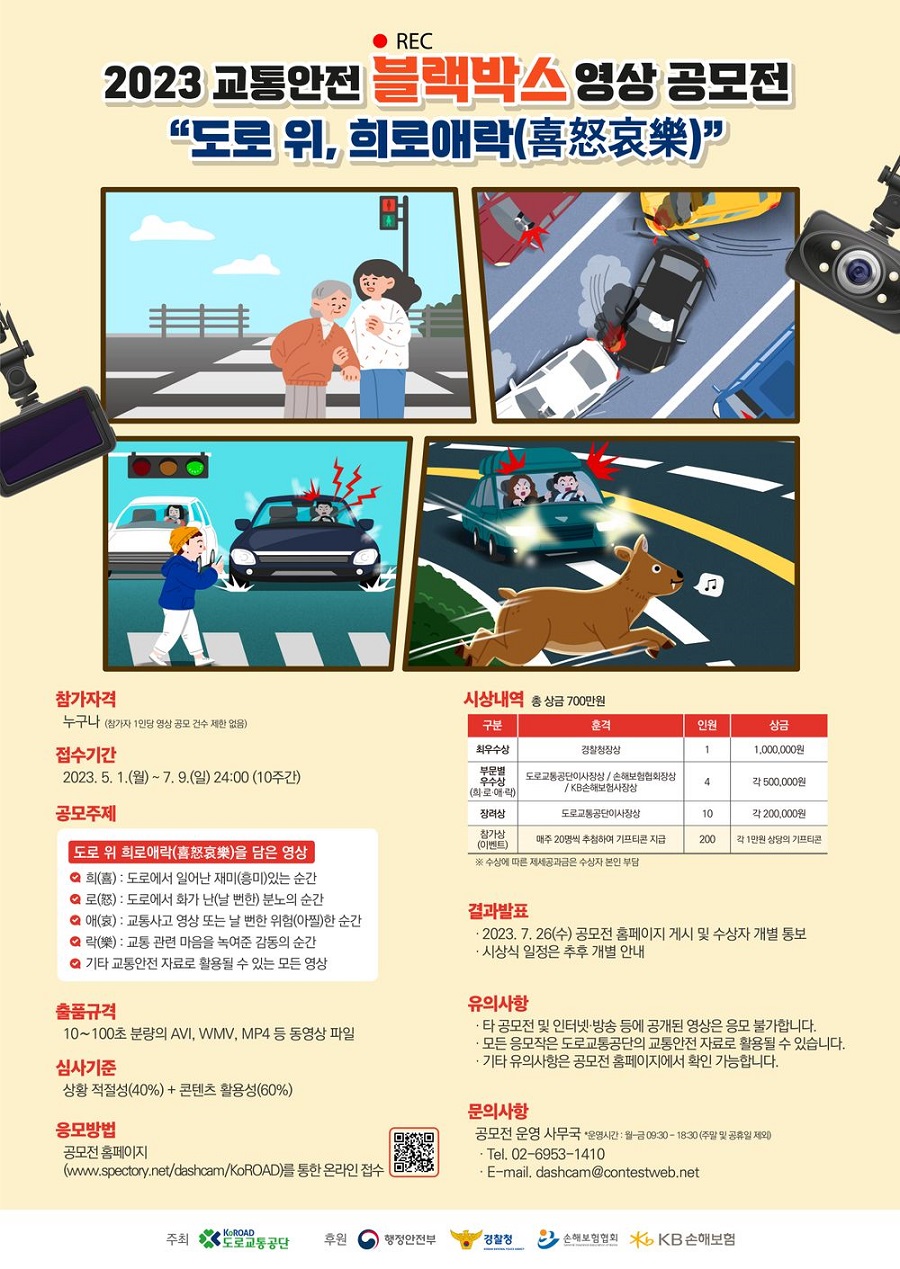 2023 교통안전 블랙박스 영상 공모 '도로 위, 희로애락(喜怒哀樂)'
