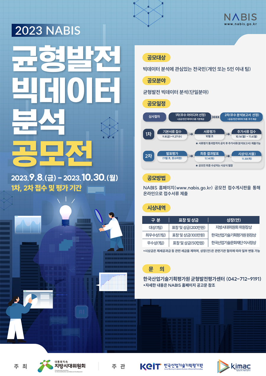 2023년 NABIS 균형발전 빅데이터 분석 공모전