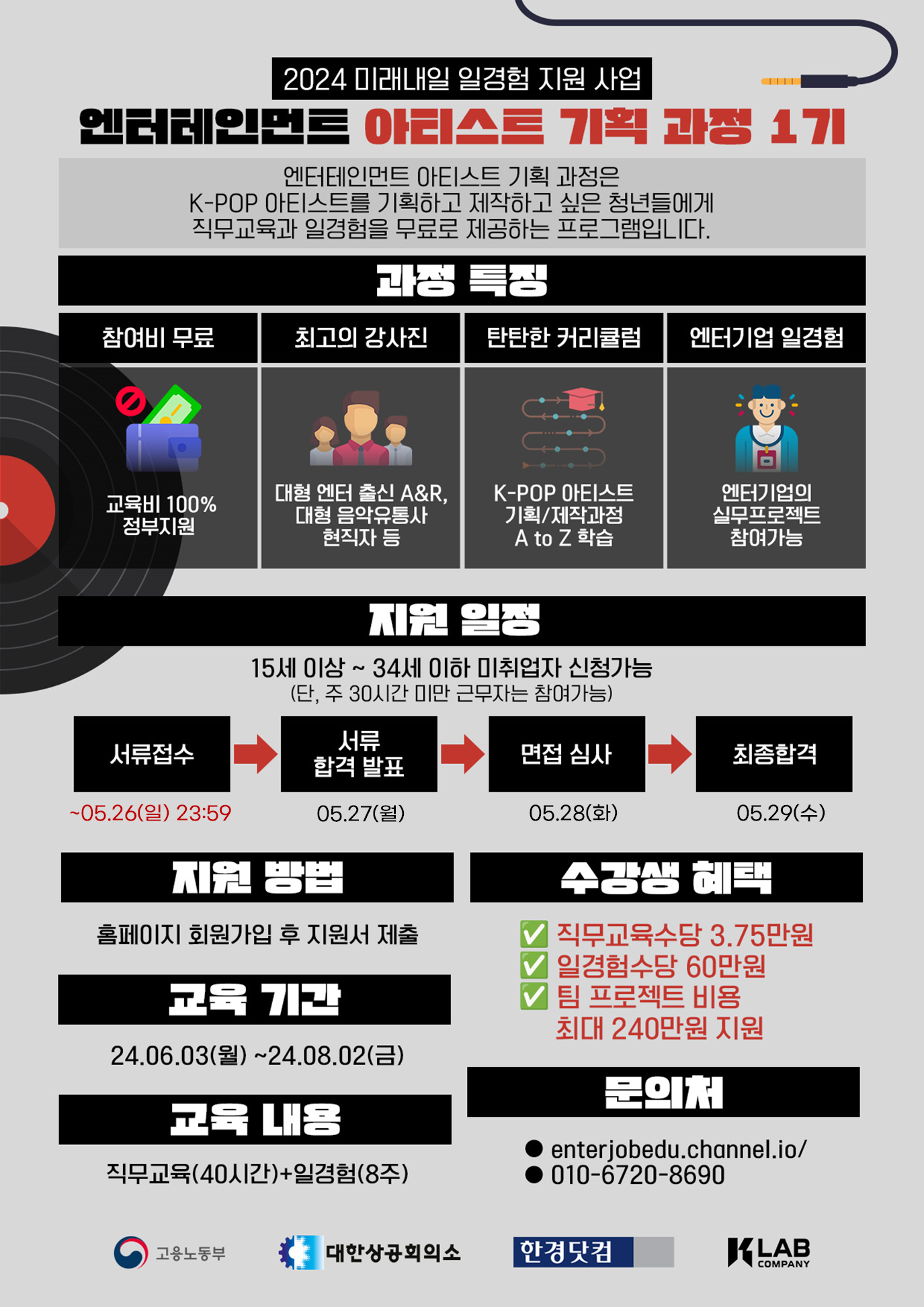 2024 미래내일 일경험 지원사업 엔터테인먼트 아티스트 기획 과정
