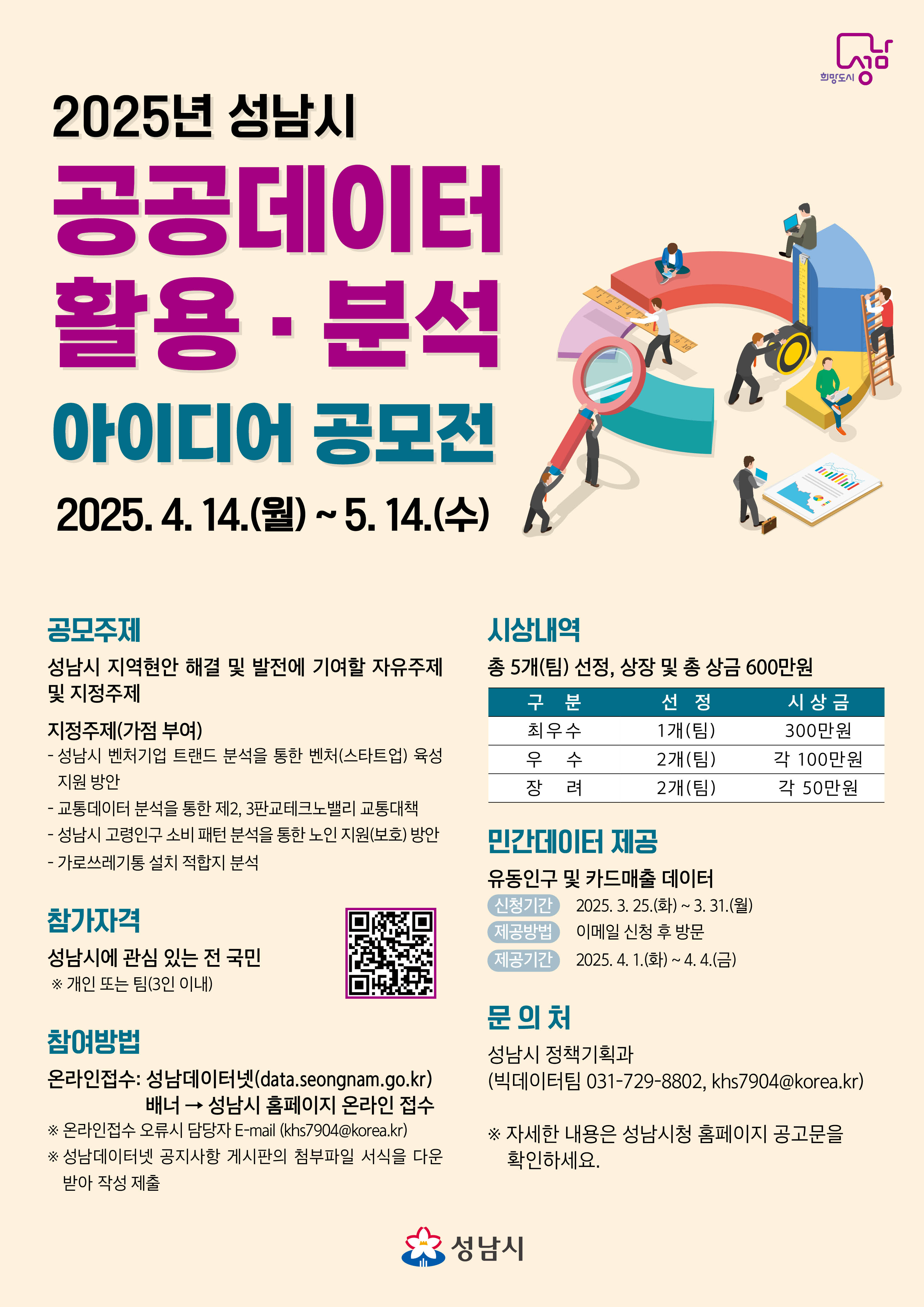 2025년 성남시 공공데이터 활용분석 아이디어 공모전