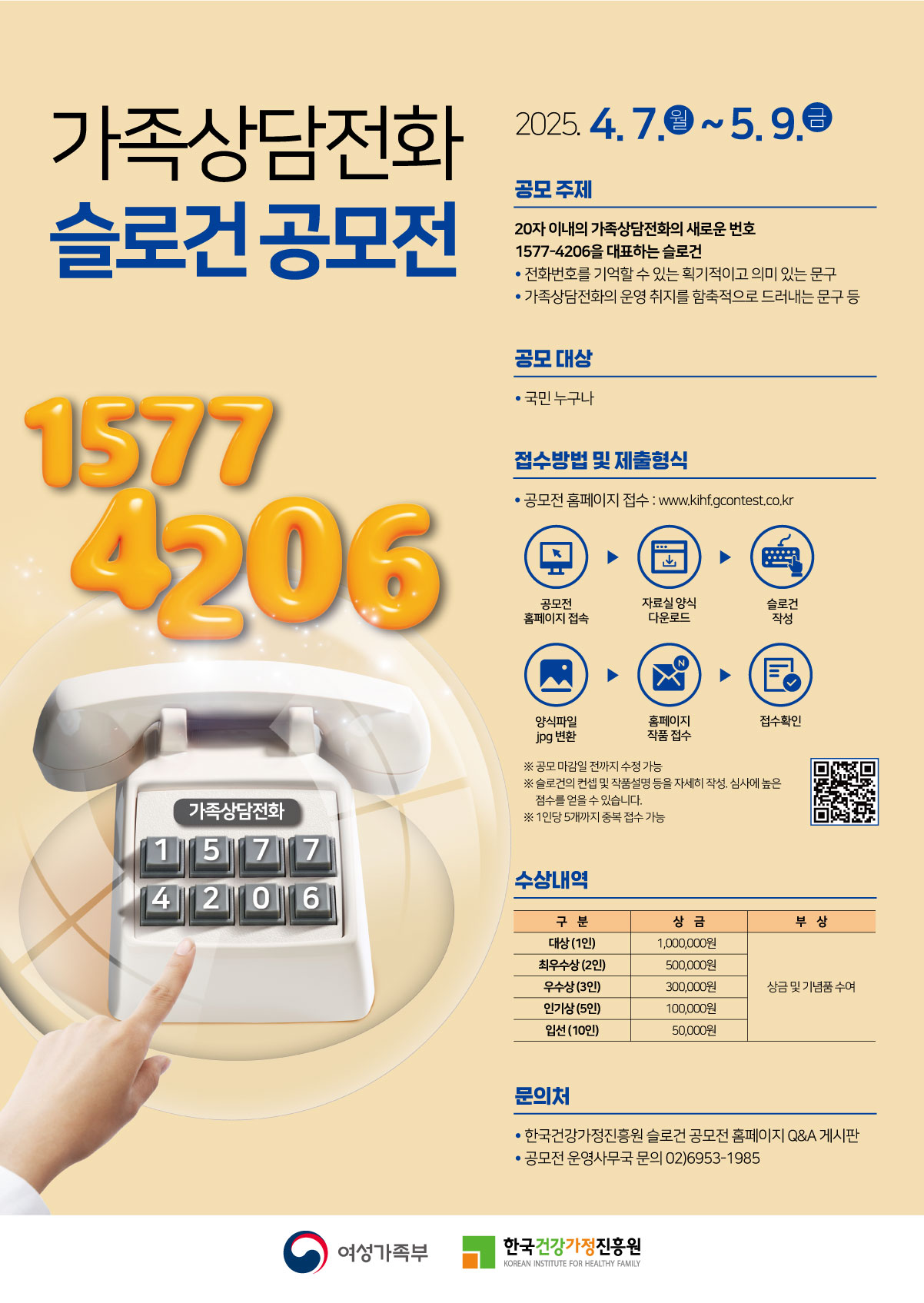 가족상담전화 1577-4206 슬로건 공모전