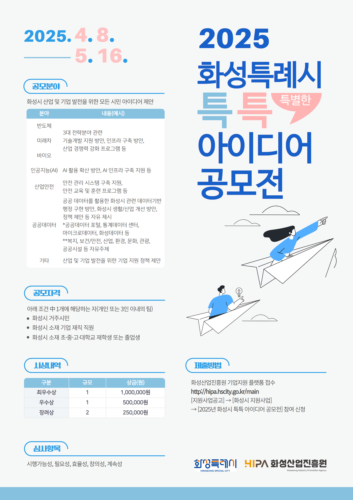 2025년 화성특례시 특별한 아이디어 공모전(화성특특) 공모 모집