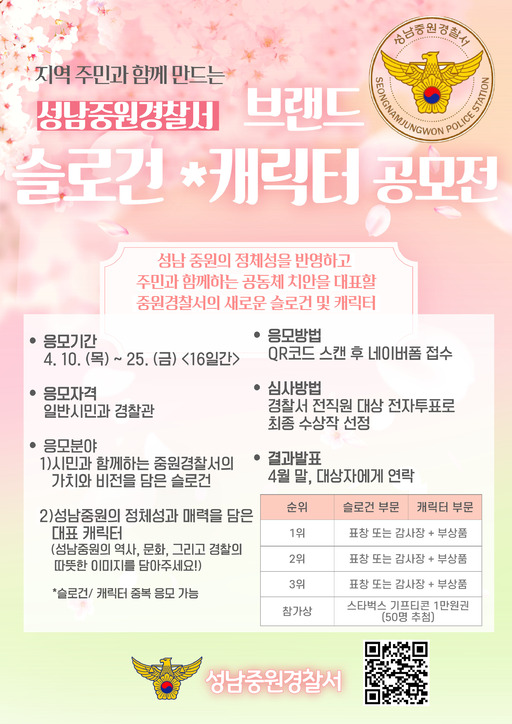 성남중원경찰서 브랜드 슬로건*캐릭터 공모전