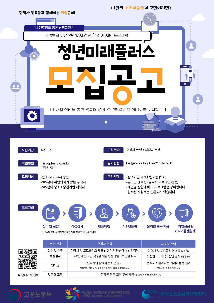 청년미래플러스 1:1 현직자 멘토링 제공 구직자 트랙 2기 모집