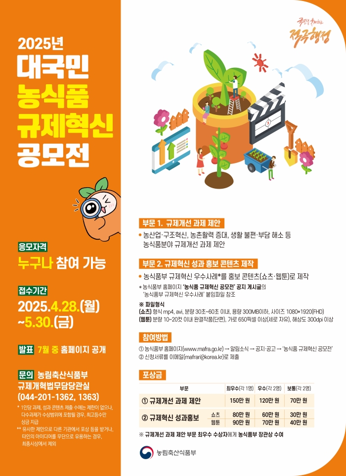 2025년 대국민 농식품 규제혁신 공모전