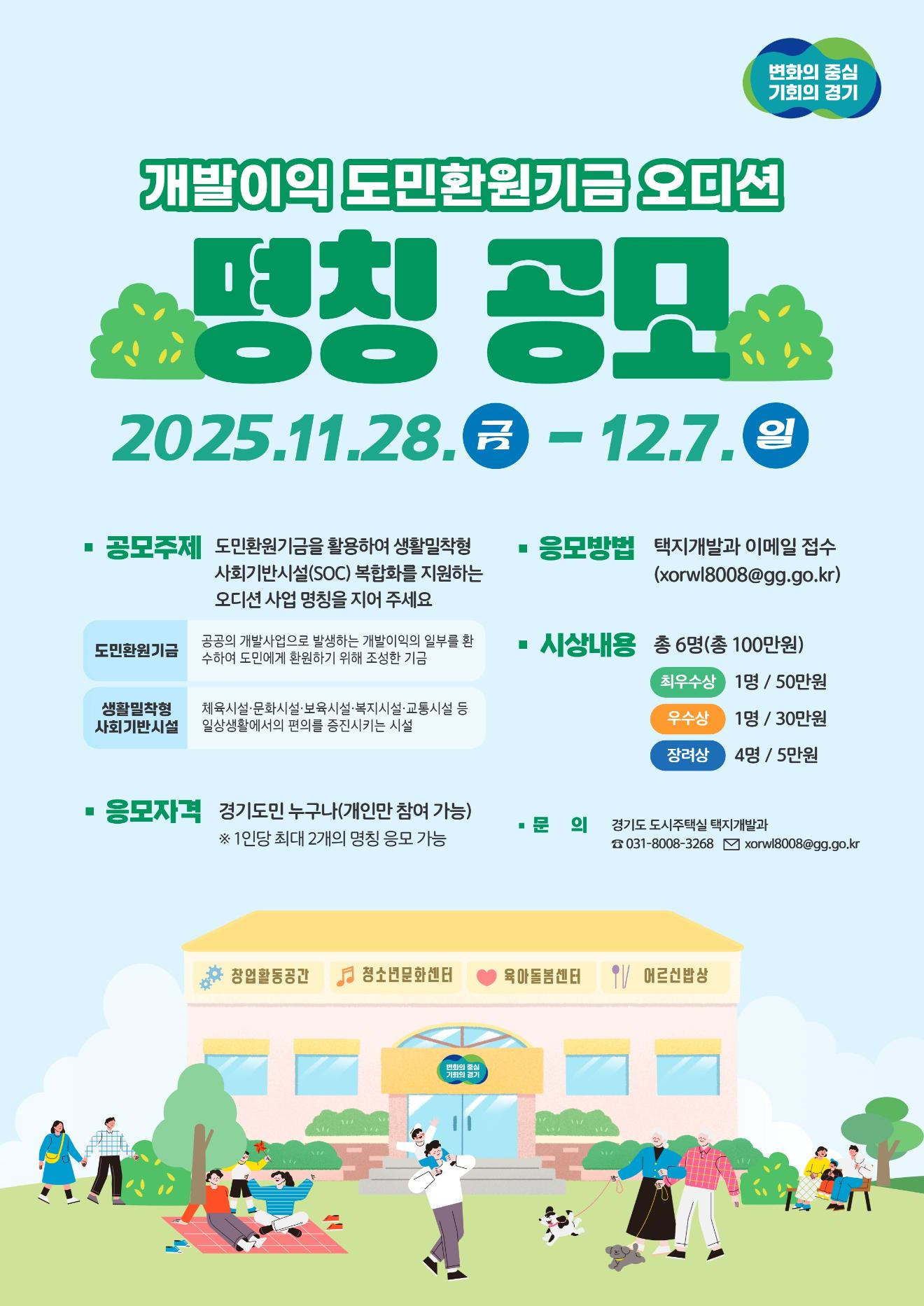 「개발이익 도민환원기금 오디션」사업 명칭 공모