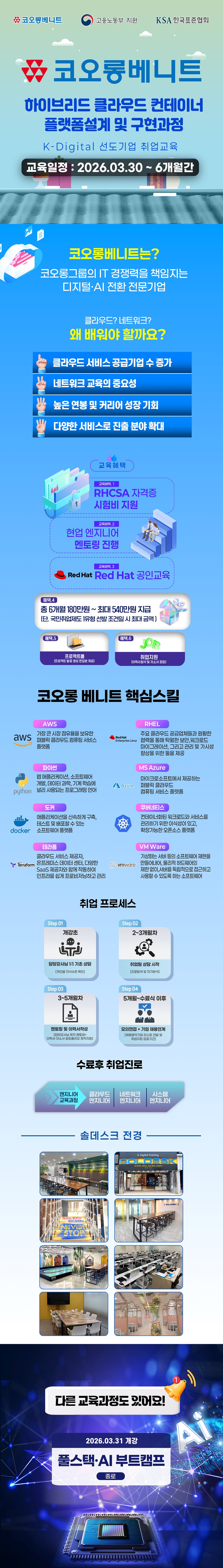 [코오롱베니트] 클라우드 네트워크 엔지니어 취업 대비 국비 교육 과정