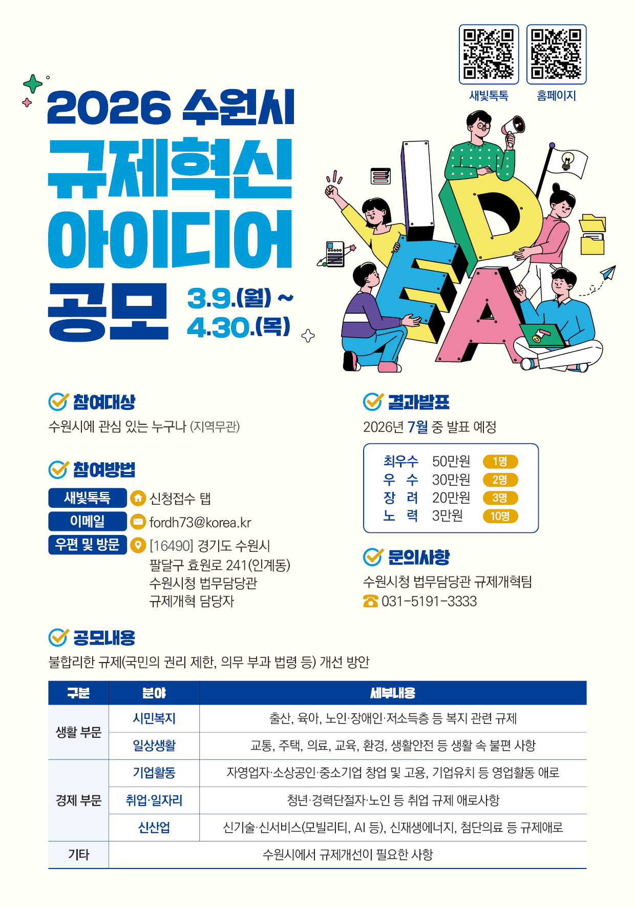 2026 수원시 규제혁신 아이디어 공모전