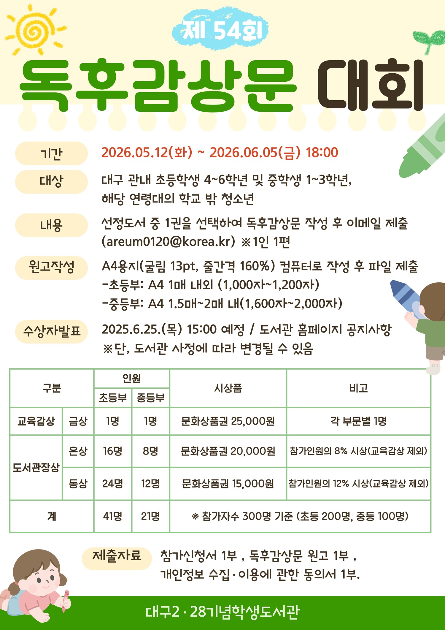 제54회 독후감상문대회