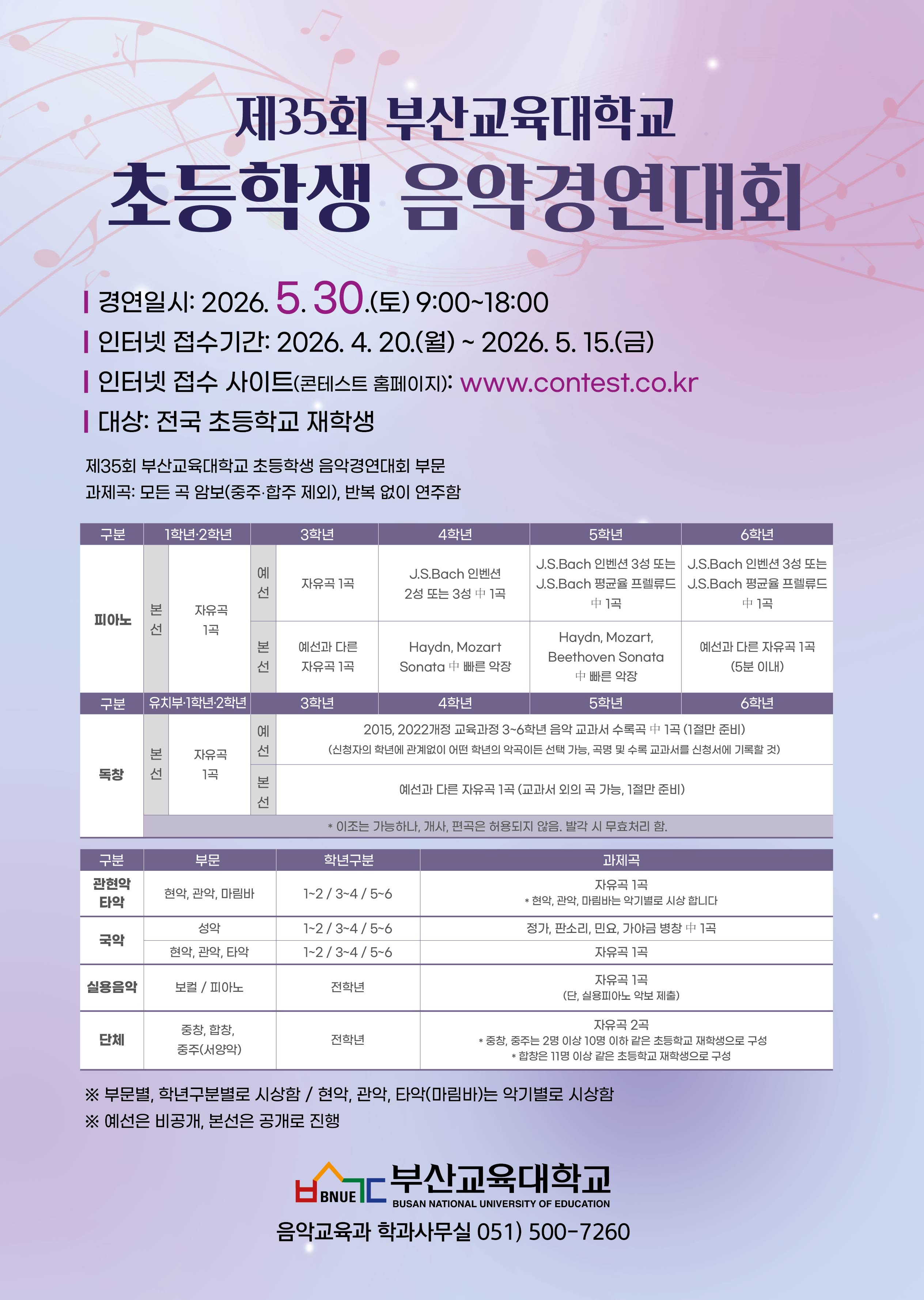 제35회 부산교육대학교 초등학교 음악경연대회