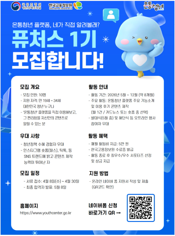 [2026 온통청년 플랫폼 서포터즈] 퓨처스 1기를 찾습니다