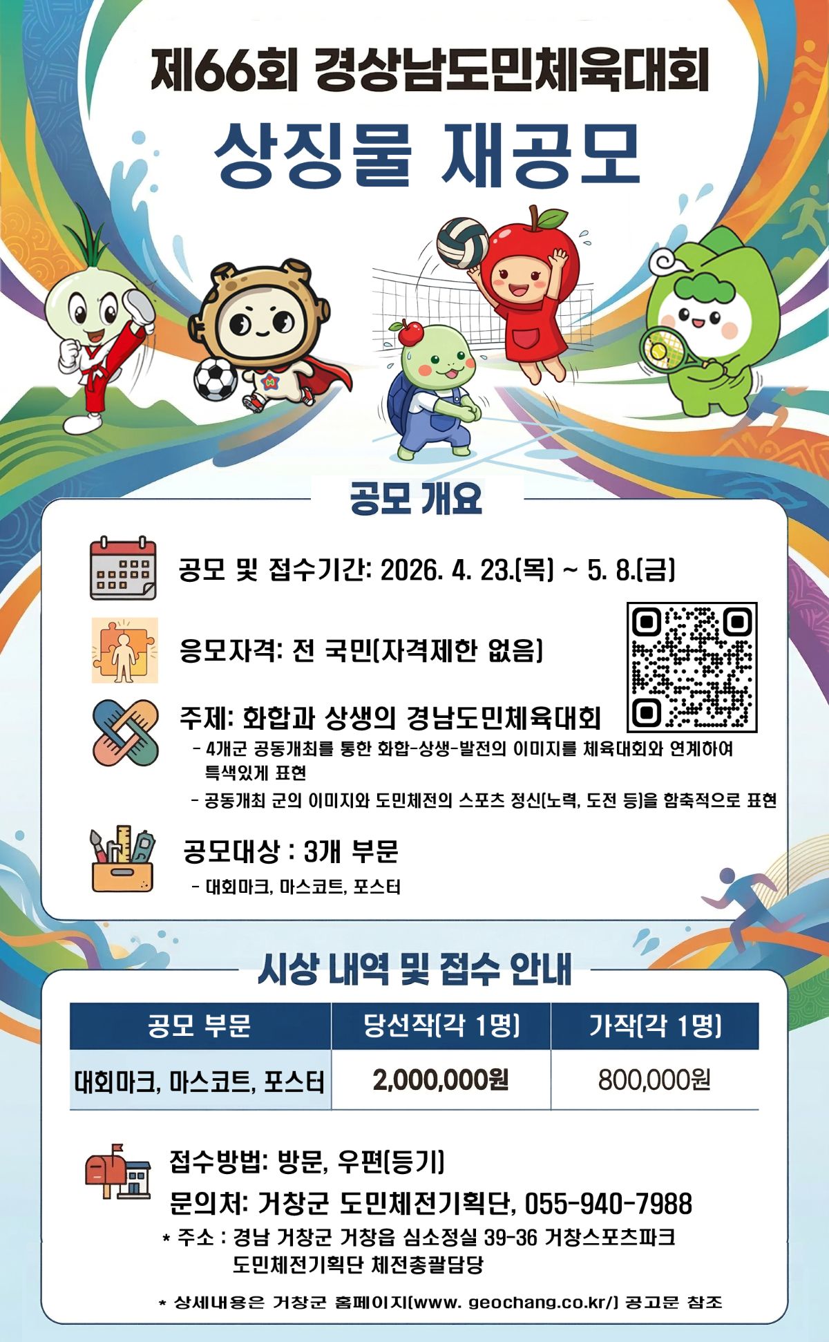 제66회 경남도민체육대회 상징물 재공모