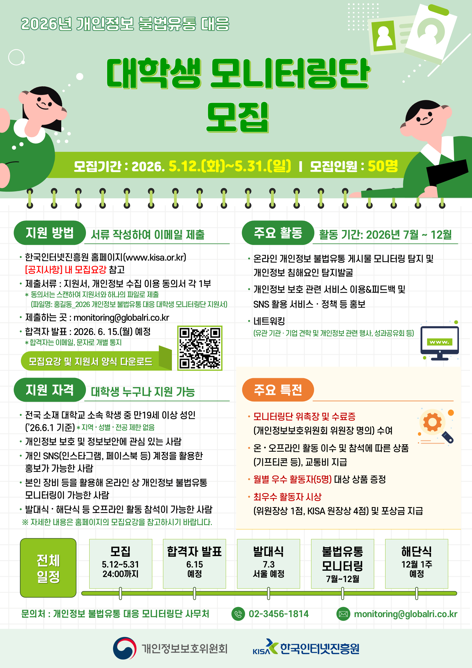 2026년 개인정보 불법유통 대응 대학생 모니터링단