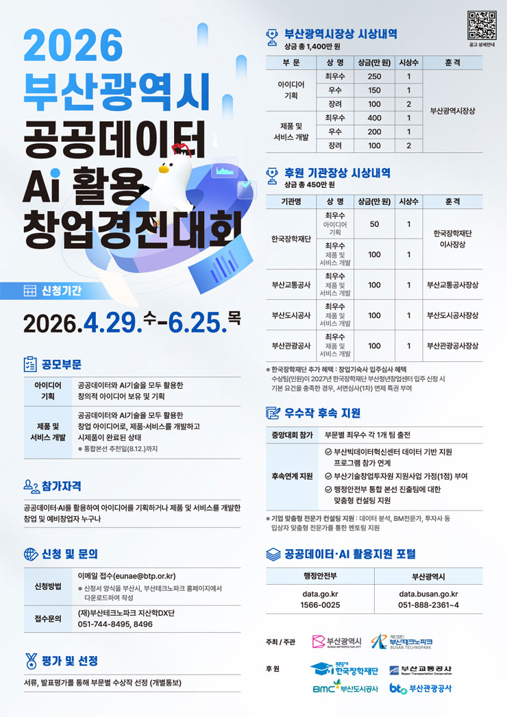 2026년 부산광역시 공공데이터·AI 활용 창업경진대회