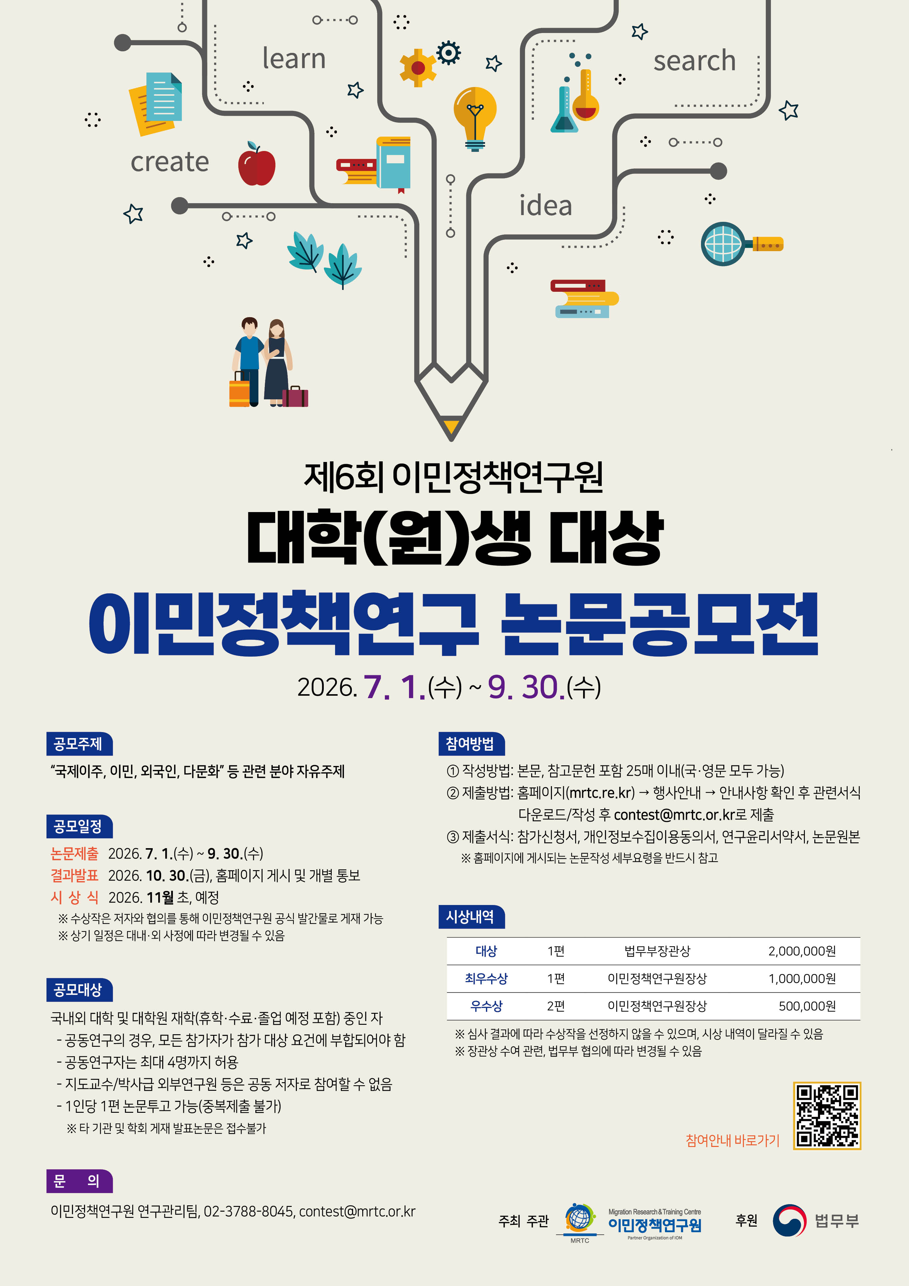 제6회 이민정책연구원 대학(원)생 대상 이민정책연구 논문공모전